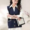 Autumn Women's Vest Cardigan Sweater Loose Fashion Vest Knitted Vest Top Spring and Autumn