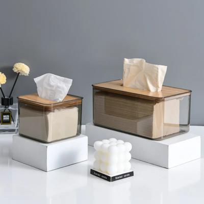 Taschentuch-Klarsichtbox Serviette Haushalt Transparent Rechteckig Holz Modern Schreibtisch Kreativ Transparent Tisch Taschentuchbox Halter