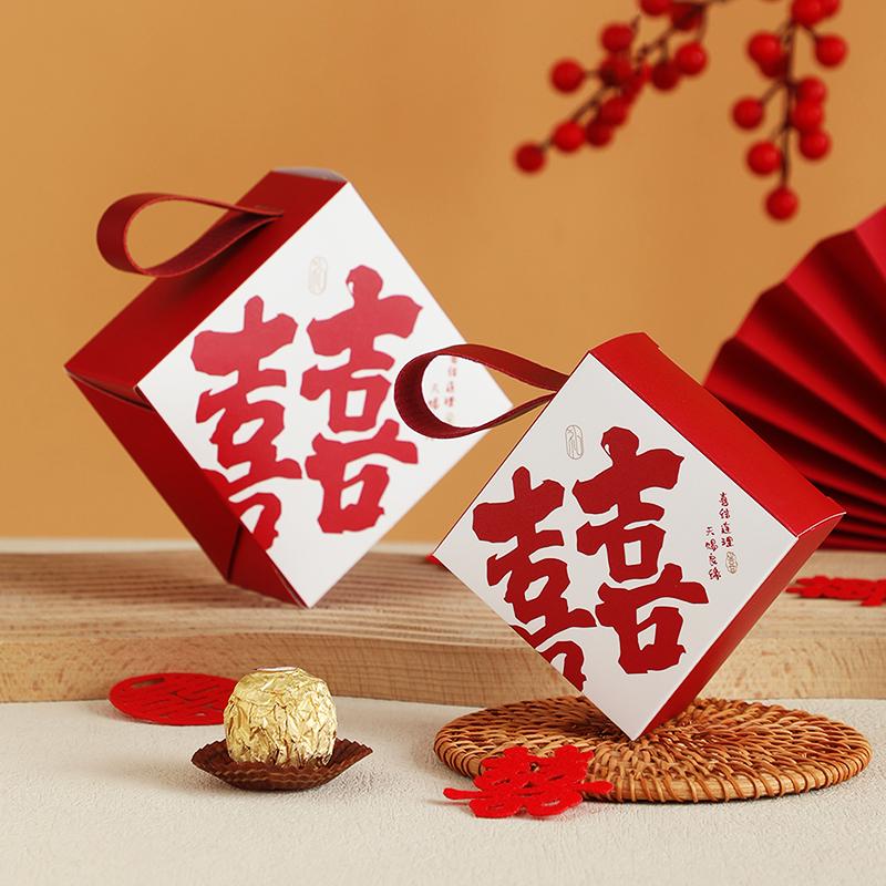 2025 Creative Wedding Candy Box Souvenir: Handheld Favor Bag
