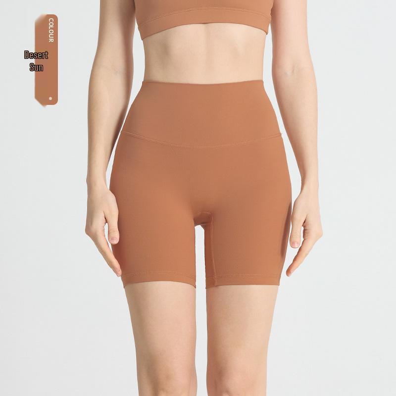 

Женские шорты с высокой посадкой, быстросохнущие, для йоги и велоспорта - Ощущение обнаженности, Поддержка ягодиц, Европейский/Американский стиль. Large