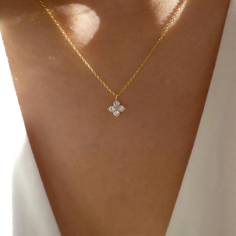 18k Gold Plated Cz Four-leaf Flower Bracelet for Women Girl Dainty Adjustable Link Chain Bracelets Charm Luxury Trend Jewelry