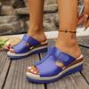 Women Wedge Slippers 2025 Platform Shoes Women Anti-Slip Wear-Resistant Sandals Fashion Round Toe Open Toe Slippers Slides Women