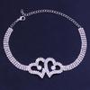 European & American Double Heart Diamond Rhinestone Anklet for Women - Multi-color Cute & Lucky Foot Jewelry