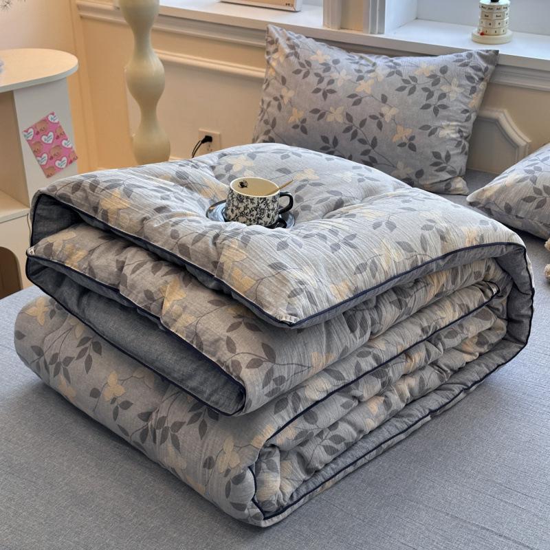 2025 Original Linen Crinkled Gauze Double Layer Quilt Comforter for Winter, Spring & Autumn