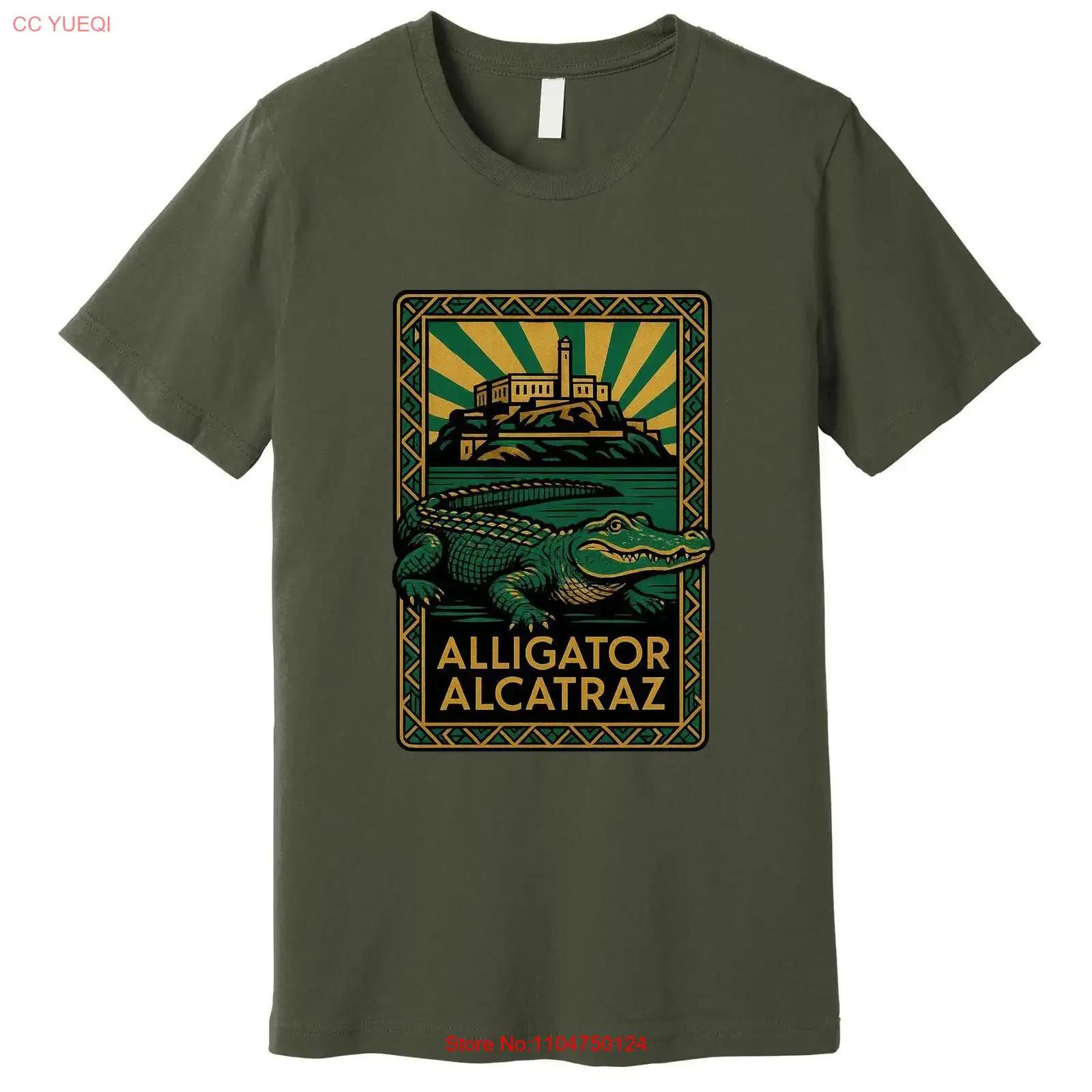 

Alligator Alcatraz Art Deco Premium T Shirt vintage Washed Soft Breathable Top For Everyday Wear homme fashion Stylish S разноцветный