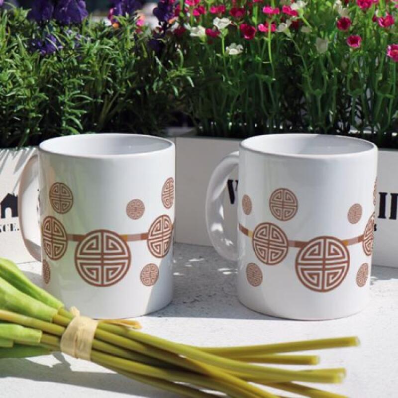 pr238-Design Mug 2p-Antique Traditional Pattern 01