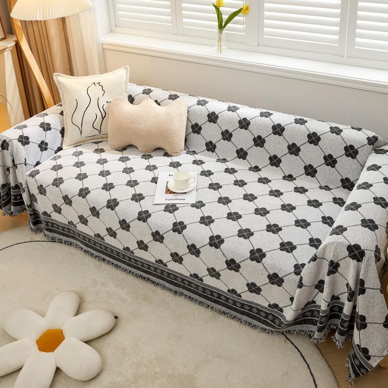 Sofabezug, Stoff, Ins-Stil, schlicht, modern, Sofakissen, kratzfest, Sofabezug, vier Jahreszeiten, universeller, vollständig abgedeckter Sofabezug