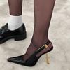 2026 Autumn High Heels New High Fashion and Sexy Black Pointed Fine Heels