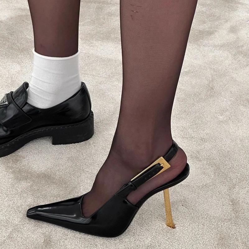 2026 Autumn High Heels New High Fashion and Sexy Black Pointed Fine Heels