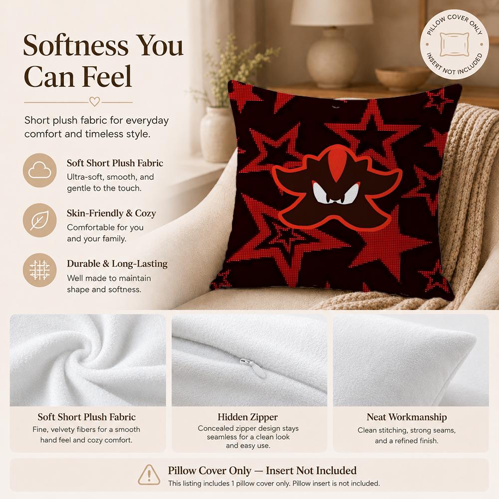 Character S-Shadow The HedgehogS Cushion Cover Double-Sided Printed Pillow Cover Hypoallergenic Dust-Mite Proof
