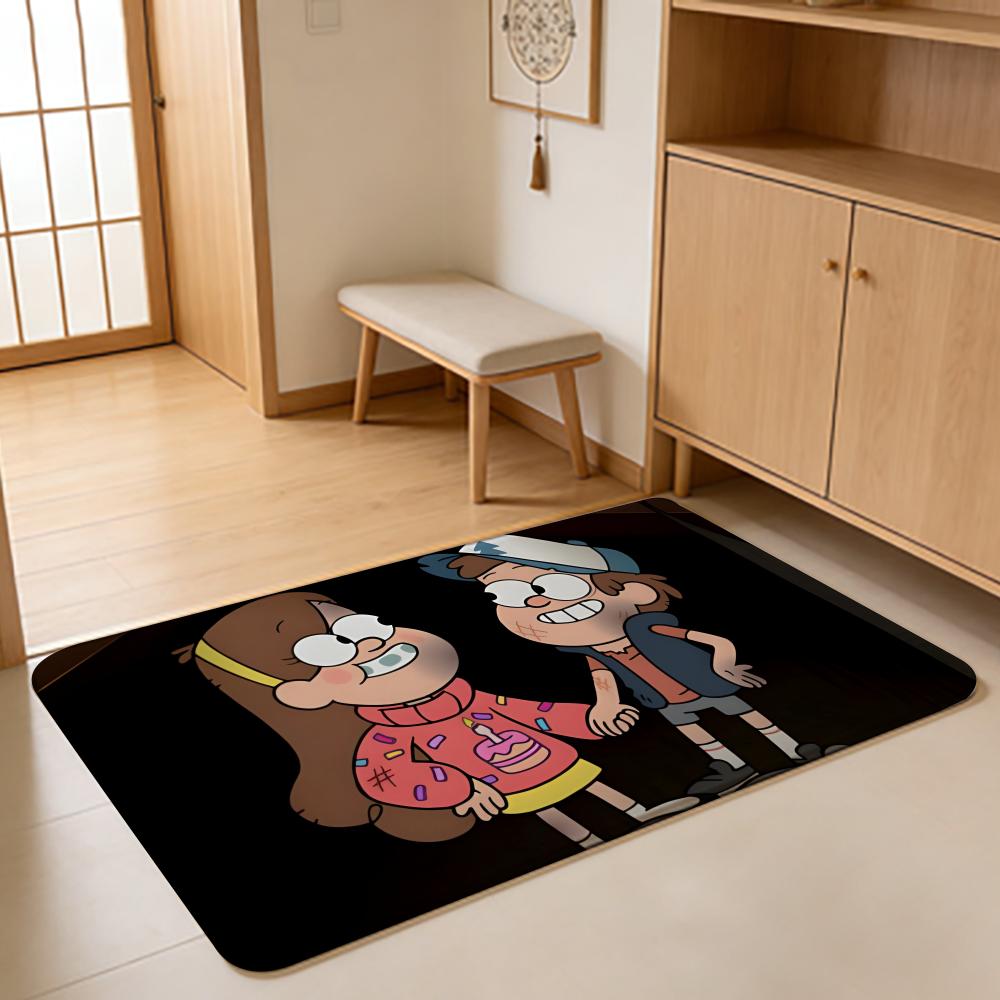 Tappetino da Pavimento ANIME G-Gravity Falls Tappetino Assorbente Tappeto d'Ingresso Antiscivolo per Bagni Servizi Igienici e WC