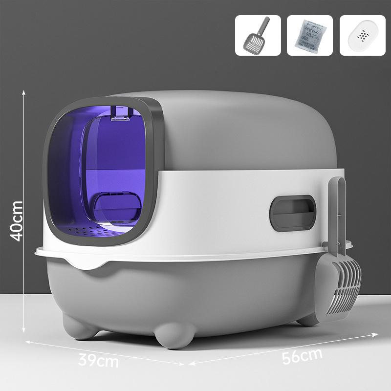 

Закрытый кошачий туалет, защита от брызг, изоляция запахов, двойное назначение, складная конструкция, может вместить кошек весом менее T A2