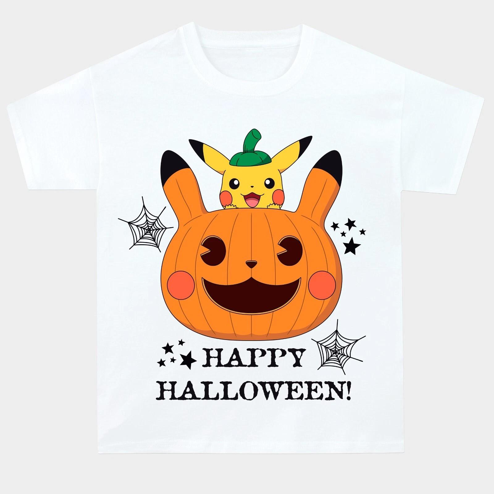 Pokemon Halloween Children s T-shirt | Kids Pokemon Top | Boys Pikachu Pumpkin Tee 160
