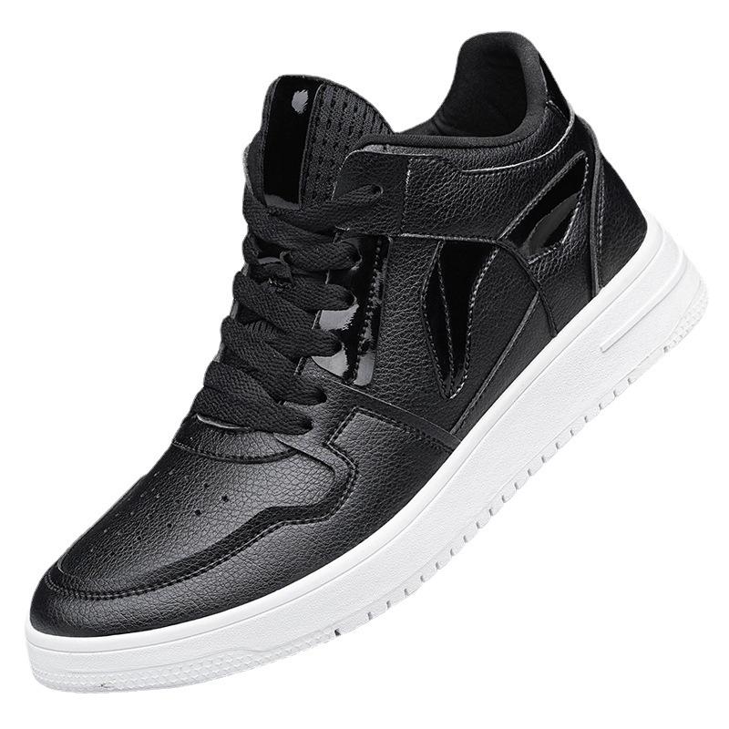 New Style Men Casual Shoes With Hidden Insole Height Increase 6/8/10CM Men Made of Cowhide Trendy Fashionable White Canvas Shoes