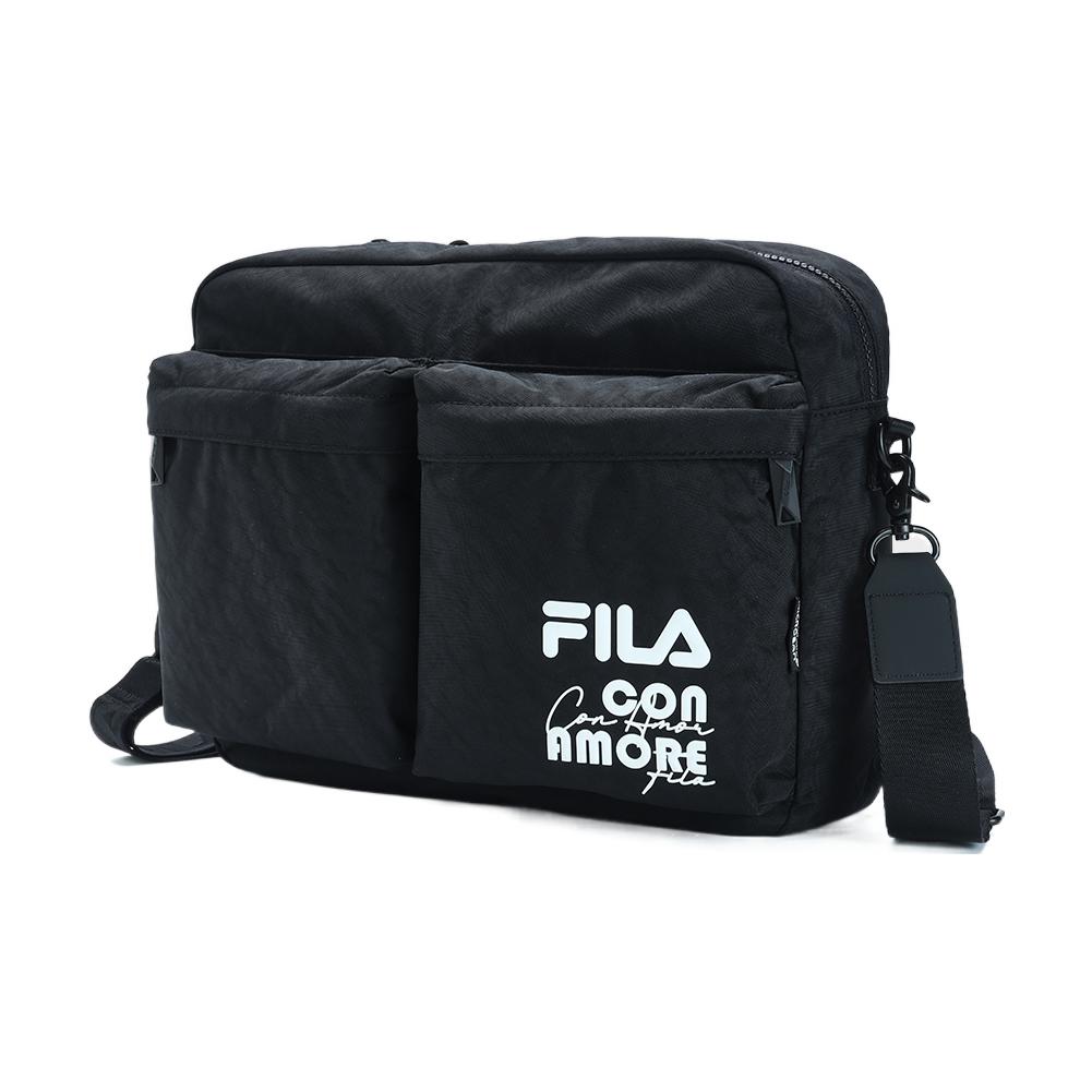 

Новая тканевая сумка кроссбоди FILA, сумка через плечо, обычная, мужская, угольно-черная F13M329101F-BK 31.0*8.9*25.9CM