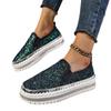 Spring and Autumn New Women's Rocking Line Muffin Bottom Comfortable Casual Wear Women's Shoes Shiny One Pedal Lazy Single Shoes