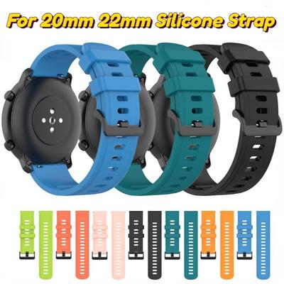 22mm 20mm Silicone Strap For Amazfit GTR/Stratos/GTS 4 Bracelet Wristband Samsung Galaxy Watch 5 44mm 40mm 6 47mm/4/3/Active 2/Huawei Watch 3/GT3