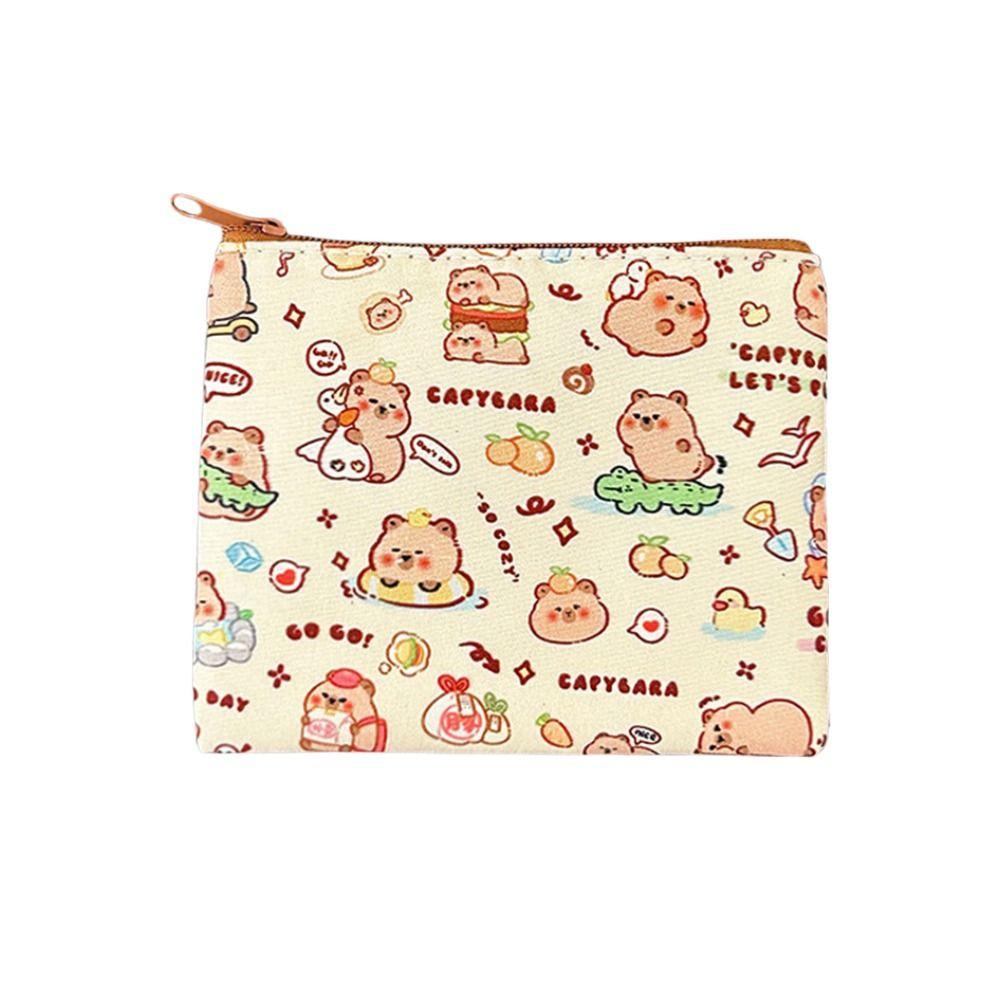 Cute Capybara Coin Purse Portable Waterproof Storage Bag Cartoon Mini Key Bag Small Wallet