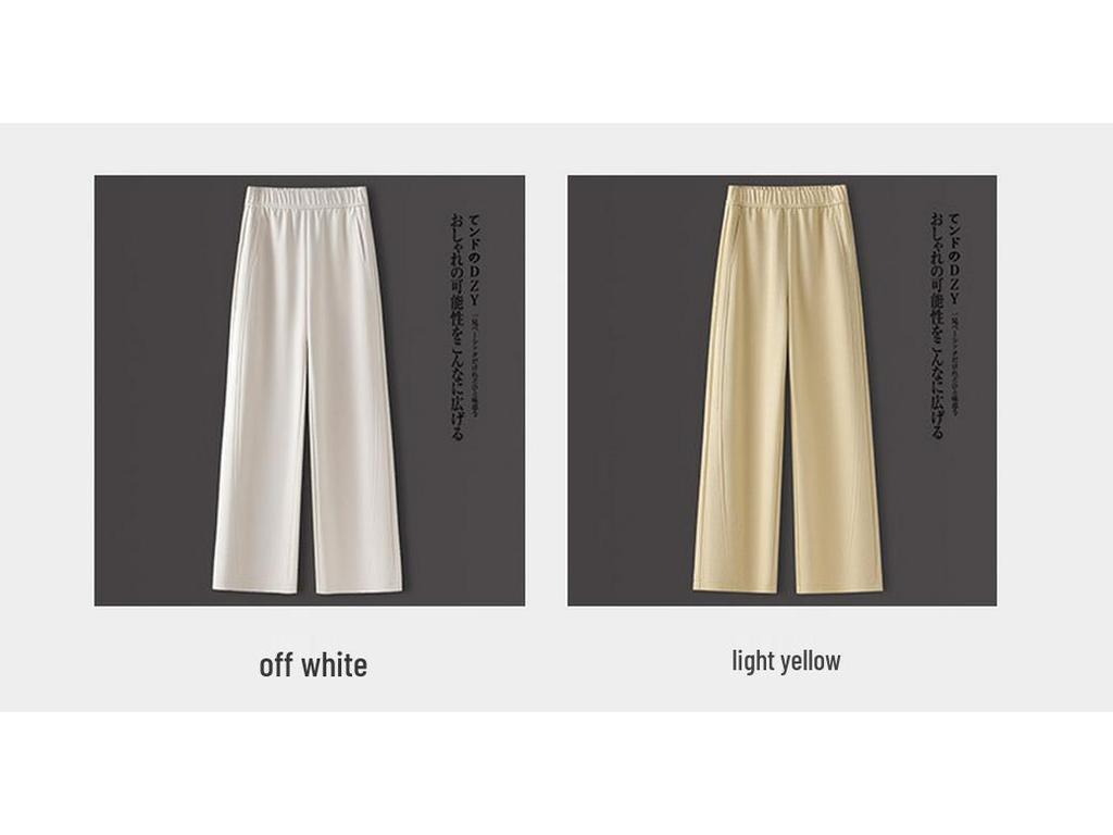 Trendy Women's High-Waisted Wide-Leg Pants for Spring and Autumn 2025 - Slimming Casual Straight-Leg Style