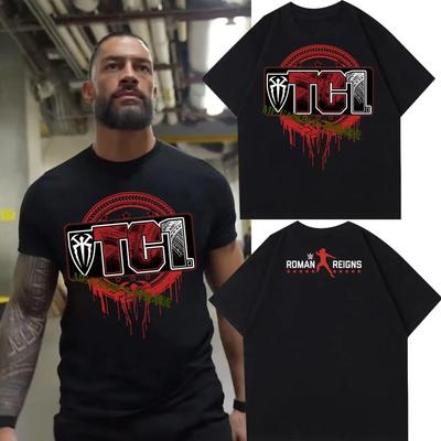 2025WWE Catch Roman Reigns OTC T-SHIRT Roman Reigns T-shirt décontracté pour hommes et femmes T-shirt de fitness d'extérieur