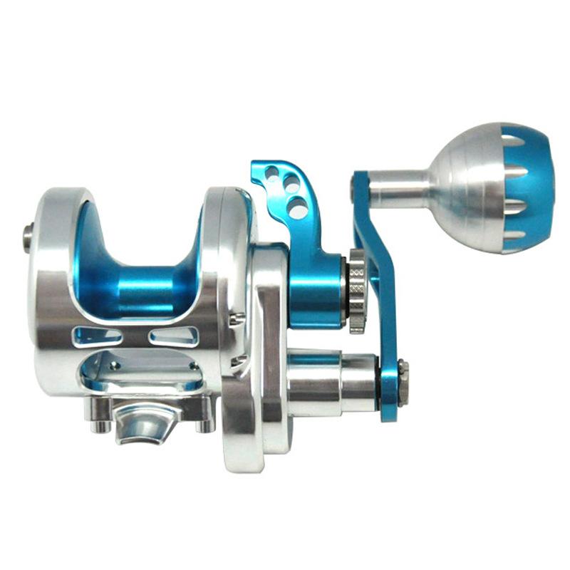 High Quality Sea Fishing Reel Stock Max Drag 25kg-35kg High-Performance 6.3:1 Full Metal Fishing Reel Jigging Reel 25-35KG синий