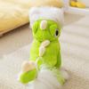 Towable Cute Dinosaur Pet Sweater Cozy Thick Warm Dog Four-legged Jumpsuit Cosplay Props Pet Winter Costume for Small Dogs Cats