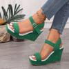 Large Size Sandals Women's New Fish Mouth Wedge Sandals with Buckle