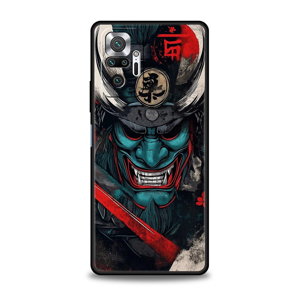 Japanese Bushido Samurai Phone Case For Xiaomi Redmi Note 14 13 5G 10 11 12 Pro Plus 4G 14C 13C 12C 10C Black Cover