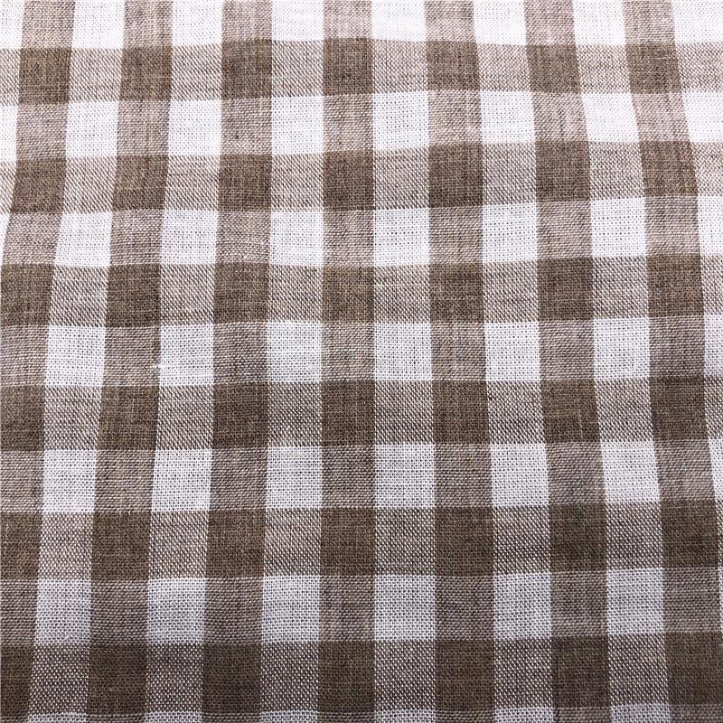Tessuto Seersucker a Quadri Tinto in Filo di Cotone, Arricciato, 100% Cotone