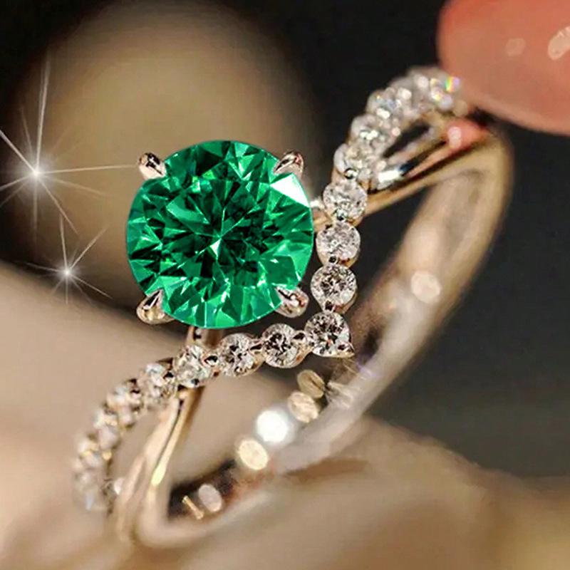 Cao Shi Zircon V-Shaped Wedding Band for Women - European & American Style Couples Ring