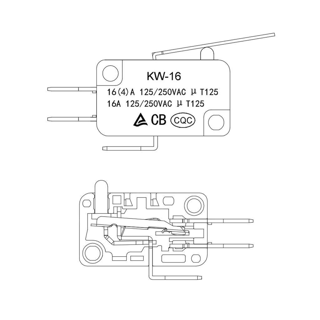 HiSport Micro Limit Switch V-152-1C25 - Compatible with Arduino, Momentary Short Straight Hinge Lever Arm SPDT Snap Action Type 10 PCS