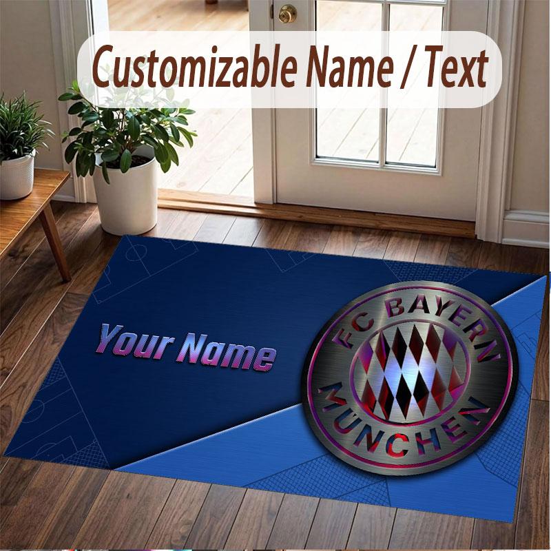 Custom Rug Bayern Munich Pattern Print Name Text Soft Non‑Slip Floor Carpet for Home Indoor Decoration