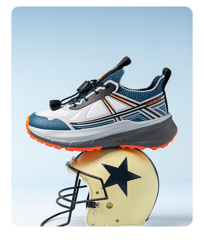 Happy Bear Kids' Lightweight Breathable Running Shoes - Elastic Closure for Boys & Girls, Trendy for Spring & Autumn.