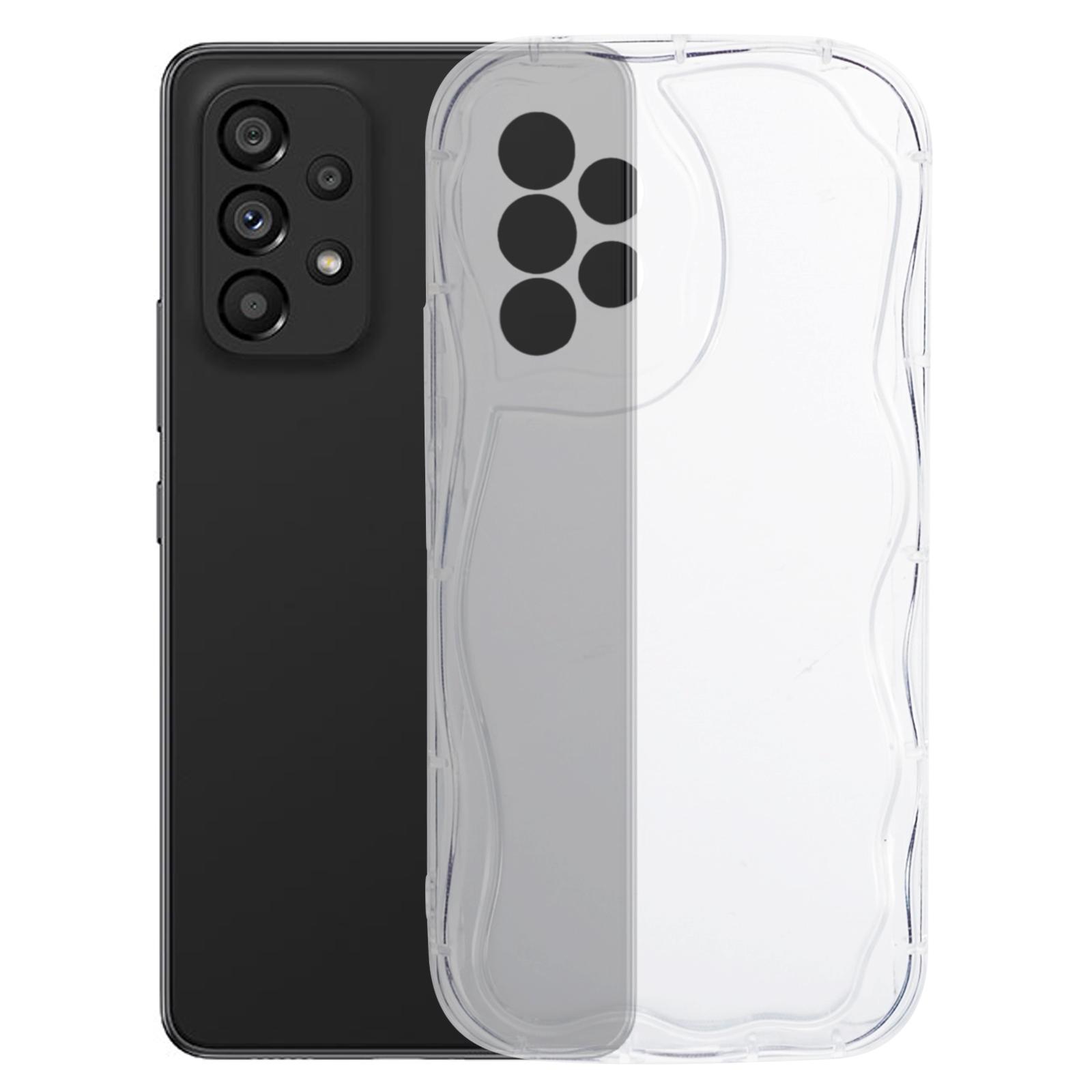 

YX Series For Samsung Galaxy A33 5G TPU Case Curly Wave Frame Phone Cover (Precise Cutout) Transparent