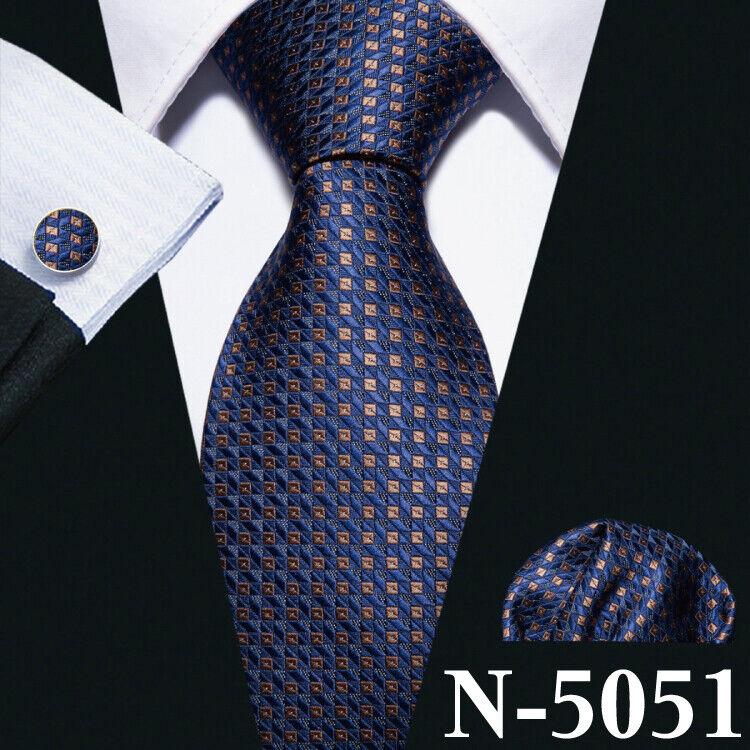 Barry.Wang Floral Ties for Men Woven Paisley Wedding Necktie Handkerchief Cufflinks Formal Casual Set