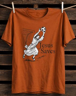 Jesus Saves Goalie T-Shirt, Christian Soccer Tee