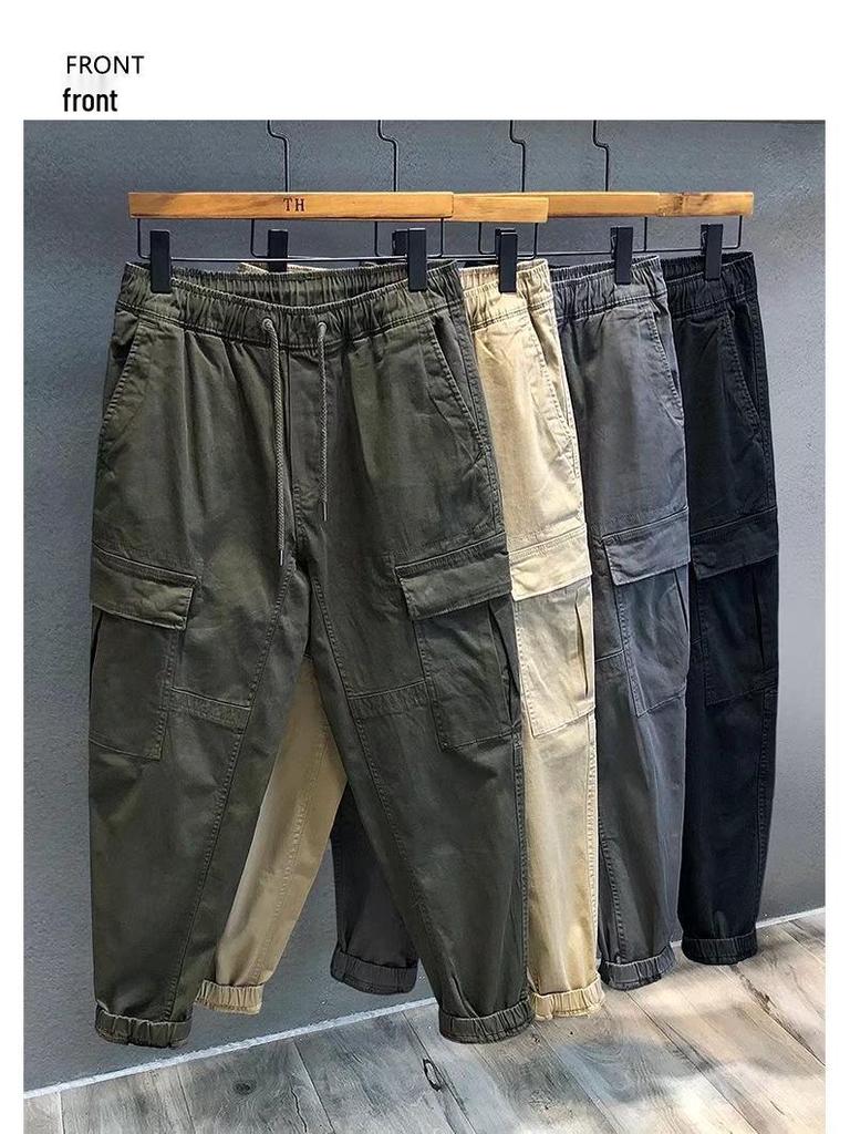 Men's Durable Construction Overalls: Loose-Fit, Large-Size, Spring/Autumn Work Pants for Labor Protection.