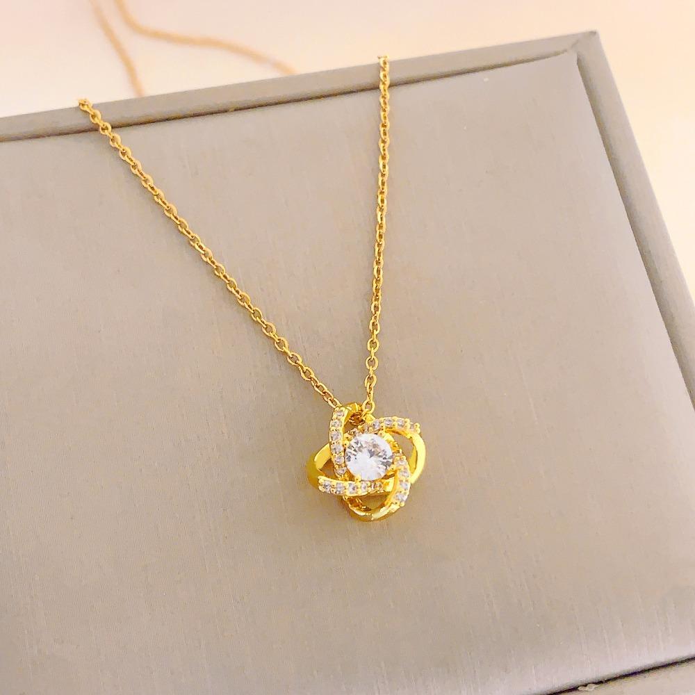 Necklace Women Do Not Fade Summer Small Cute Temperament Titanium Steel Necklace Versatile High-end Jewelry Simple Collarbone Chain