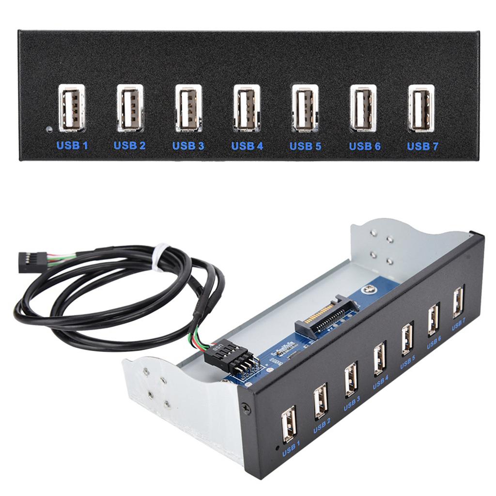 USB Hub Box Panel 7 Port USB2.0 Lossless Data Transmission USB Hub Drive Panel