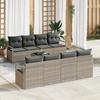 vidaXL 9-piece Garden Sofa Set with Light Grey Cushions In Synthetic Rattan, vidaXL 2-seater Garden Sofa 3346312