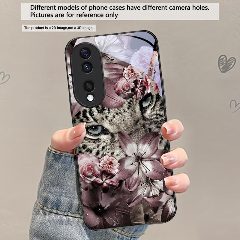Flower Leopard Shadow For Honor X5 Plus X30 X9c Smart X5b X9a X30 Max X50i 30 Pro 50 Pro 70 90Smart 200 Lite Glass Phone Case