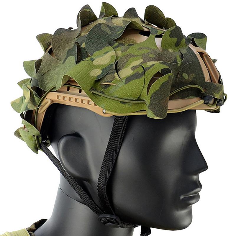 Camo Net Airsoft Helmet Cover Nylon Drawstring Helmet Scrim Hunting Accessory
