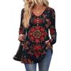 Women's Fashion Casual Long Sleeve Solid Color Shirt Women's V-Neck Tops