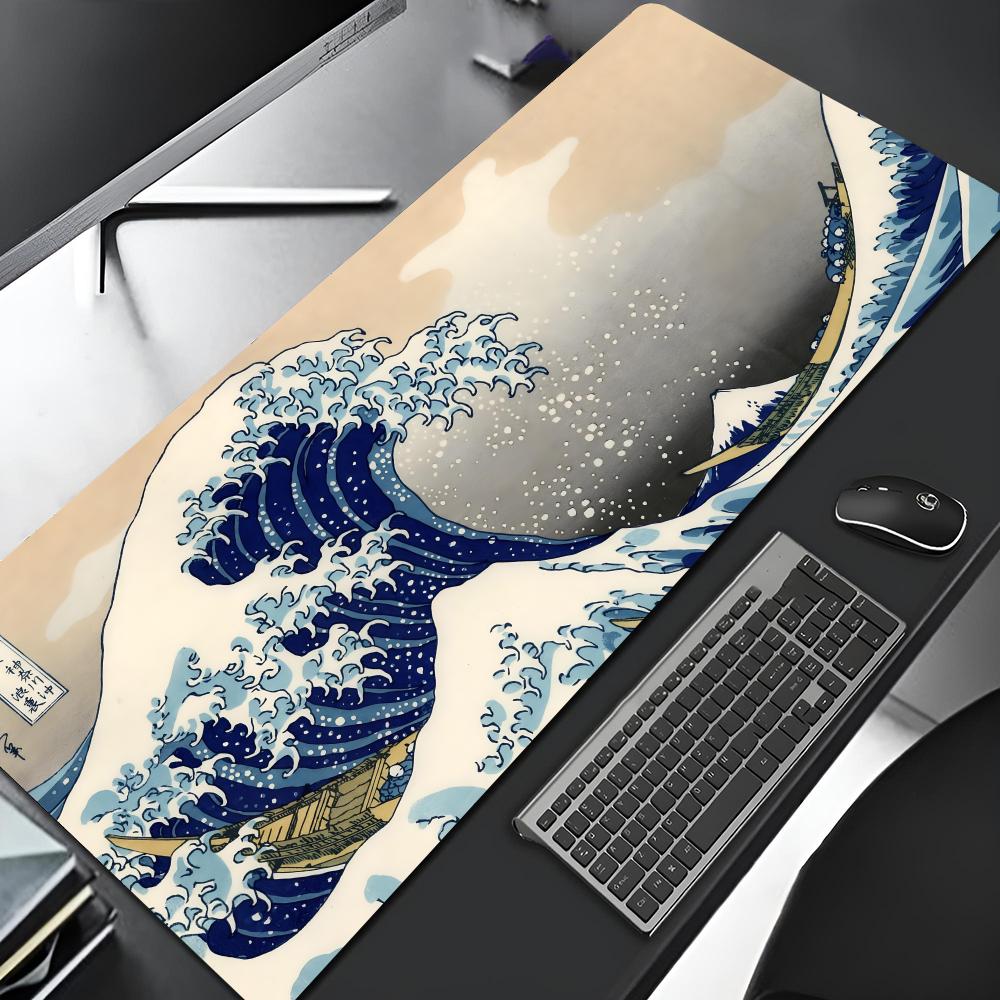 Japan Art Great Waves (5) Mouse Pad Edge Big Gaming Locking Computer Gamer Large Rubber Art Mousepad Laptop Xxl Desk Mat