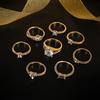 Jewelry Articulated Ring Fashion Diamond Set 8-Piece Ring Set