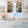 Light Blocking Panels Modern Minimalist Colorful Leaf Decoration Curtains Half Suitable Home Decorative Curtain Artistic Made Of Polyester Washable