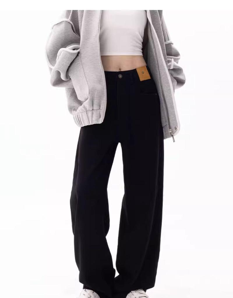 American Black Plus Size High Waist Wide Leg Jeans for Women