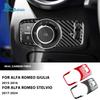 Carbon Fiber Modified For Alfa Romeo Giulia 2015 2016 Stelvio 2017-2024 Protective Sticker Car Headlight Switch Button Panel