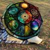 1PC Stained Glass WindowAutomatic Open/Close Umbrella with Windproof, 8-Rib Sturdy Canopy, Durable Ribs, Fashionable Design1270A