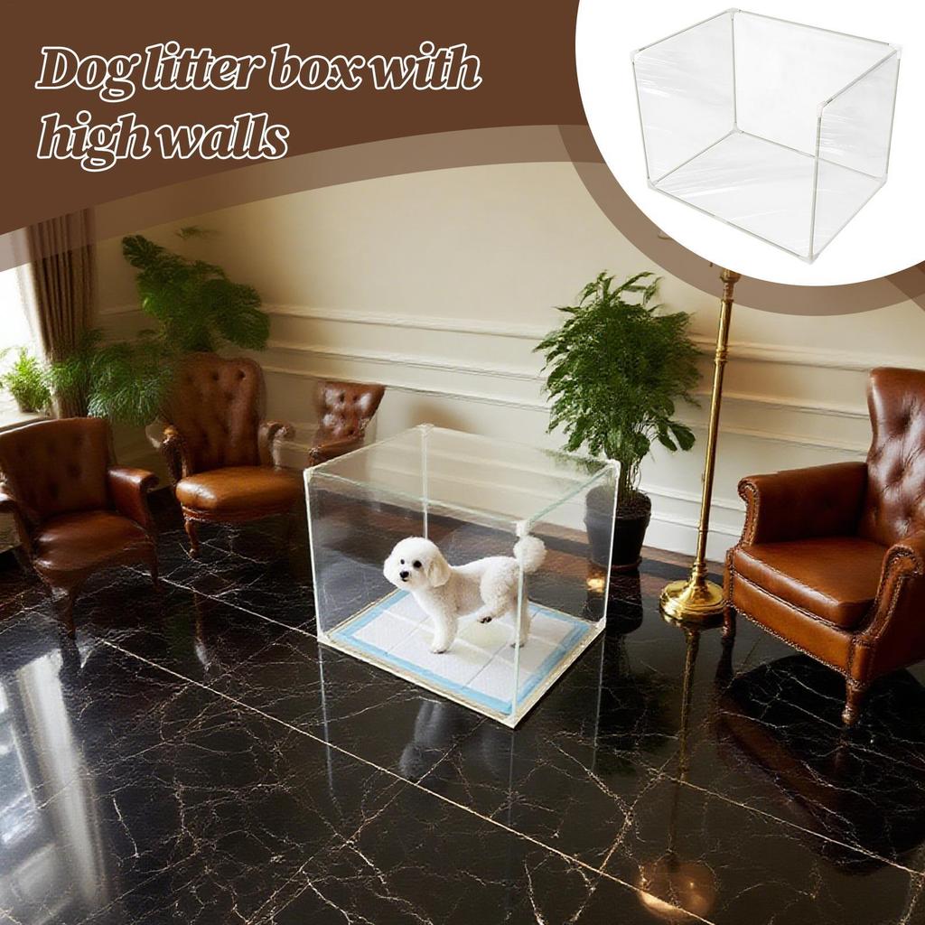 Litter Box Splash Guard Easy Clean Foldable Litter Pan Splash Guard High Sided Cat Toilet Training Kit Privacy Screen for Living